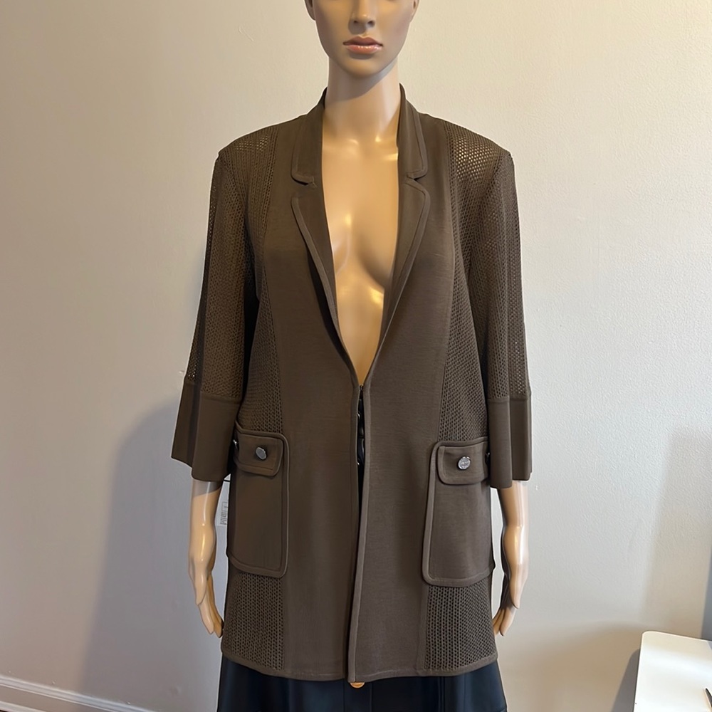 MISOOK 3/4 Sleeve Perforated Jacket Cardigan Size Medium M